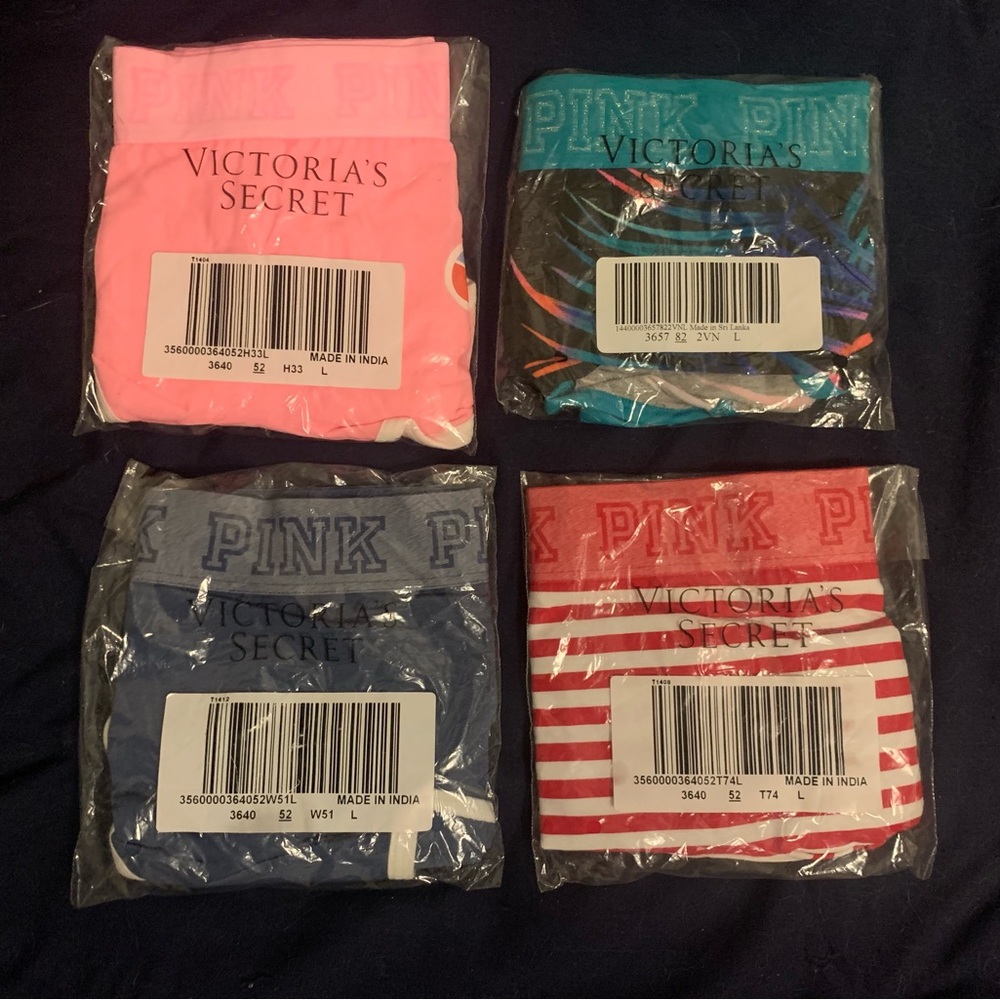 Lot of 4 Victoria’s Secret boyshorts, sz large